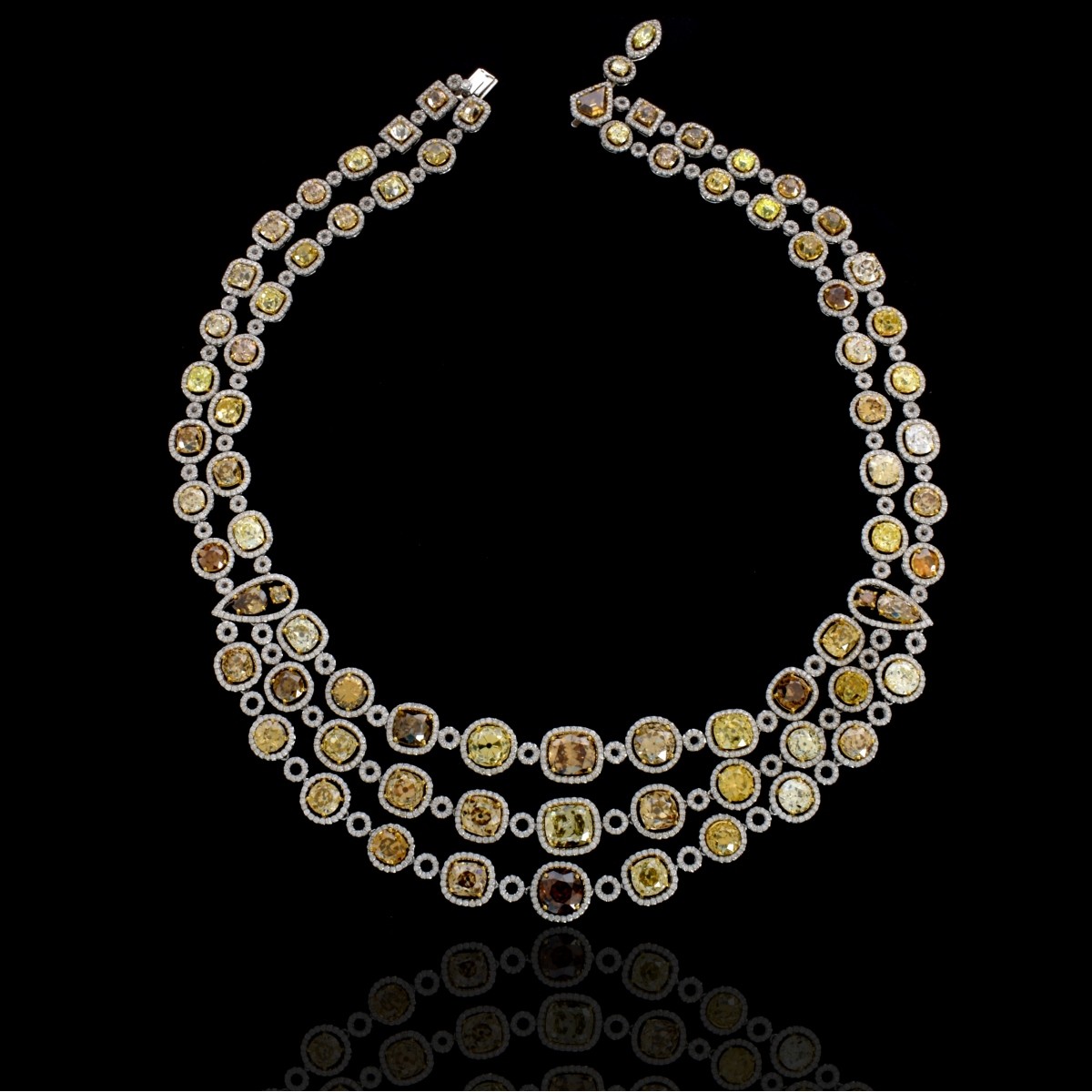 Important Multi Color Diamond Necklace