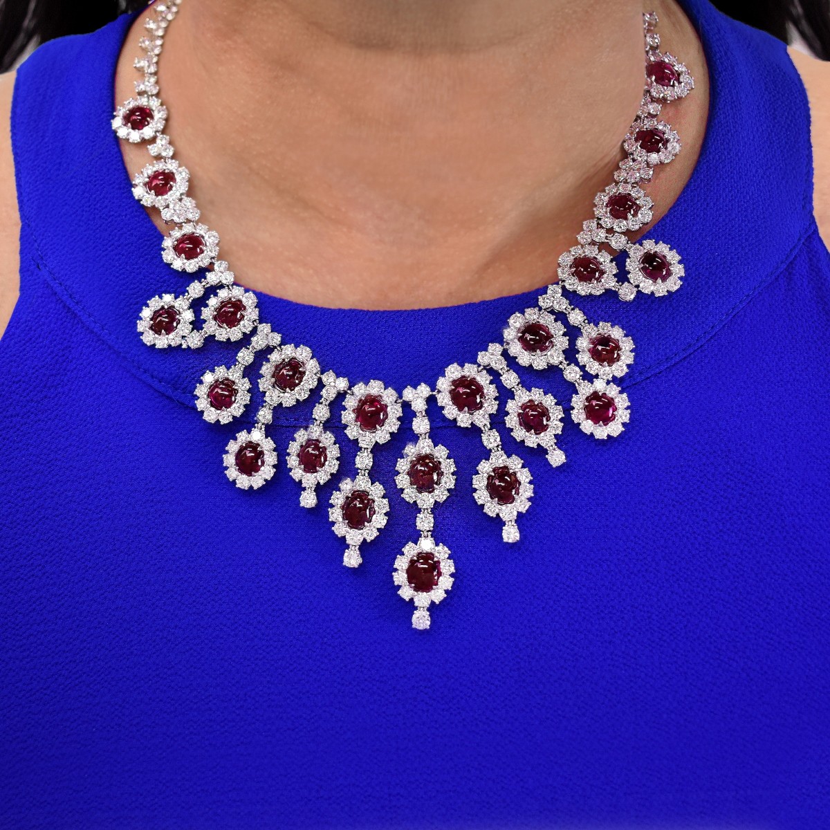 Ruby, Diamond and Platinum Necklace