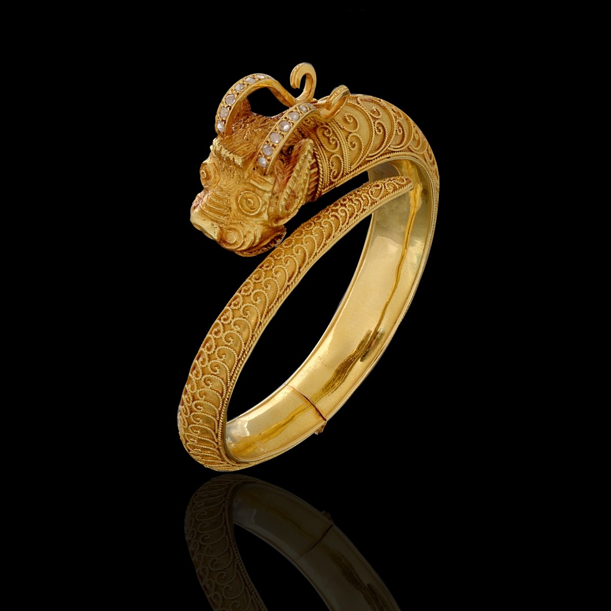 18K Dragon Bangle Bracelet