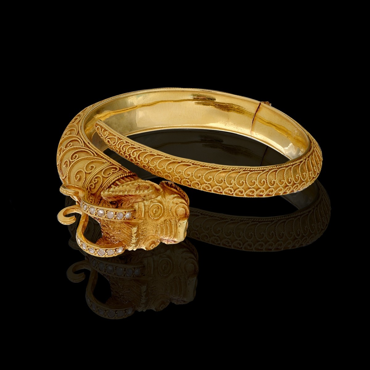 18K Dragon Bangle Bracelet