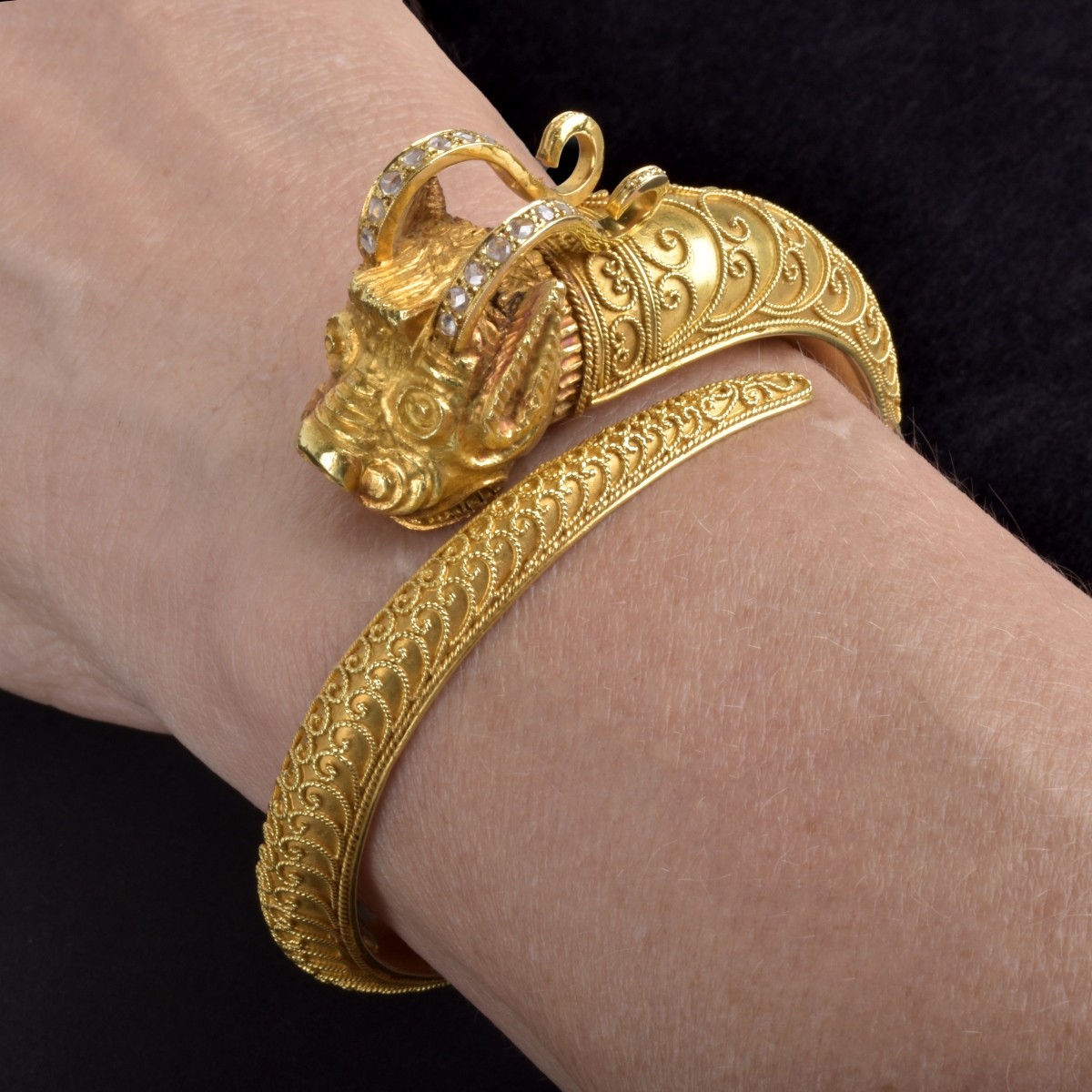 18K Dragon Bangle Bracelet