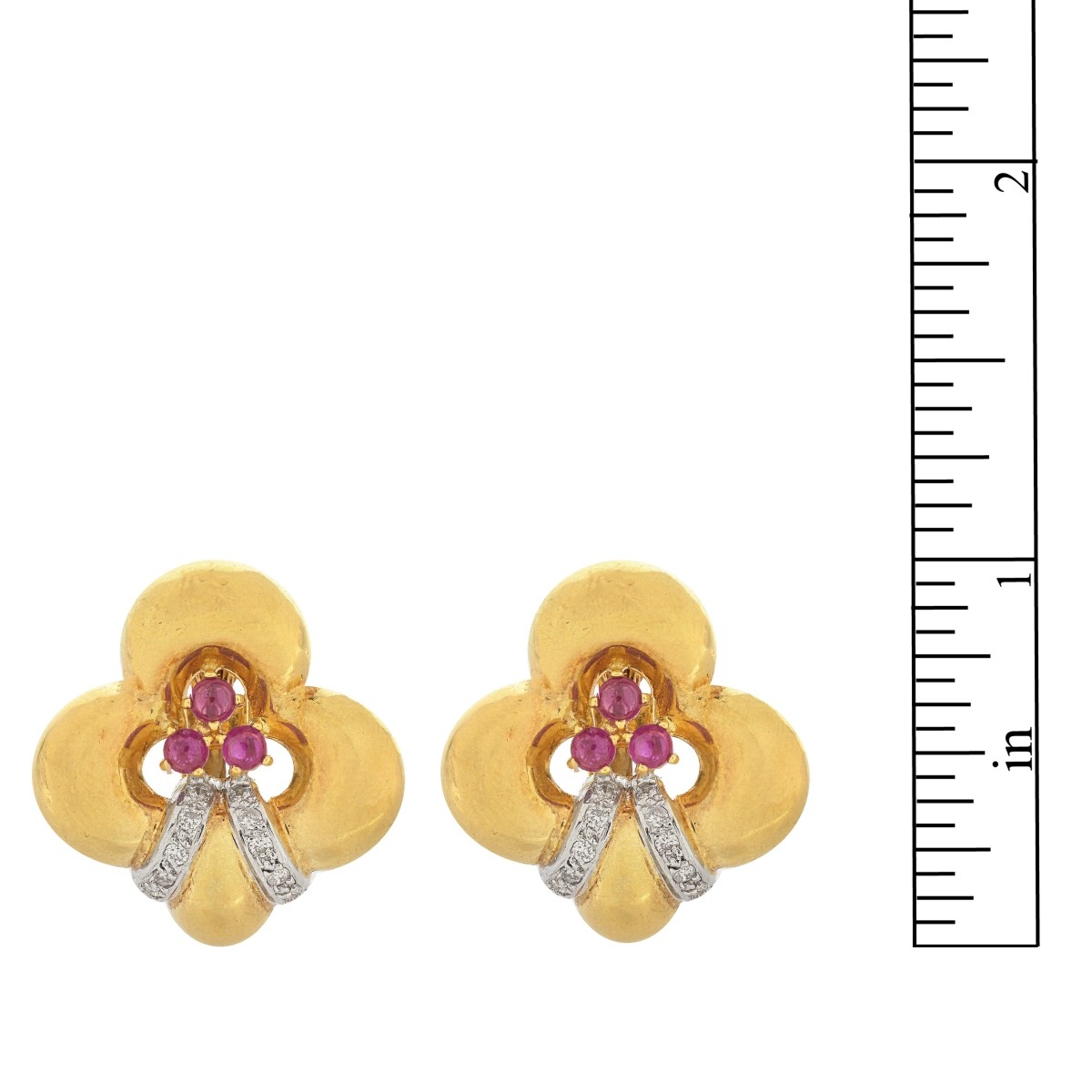 Ruby, Diamond and 18K Earrings