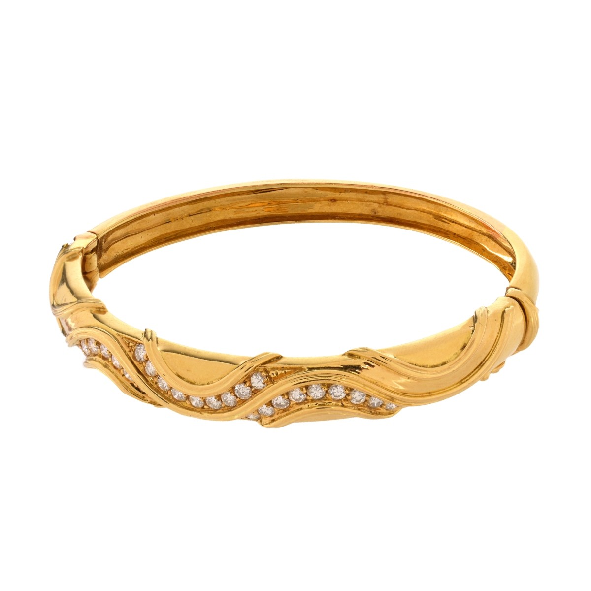 Diamond and 18K Bangle Bracelet