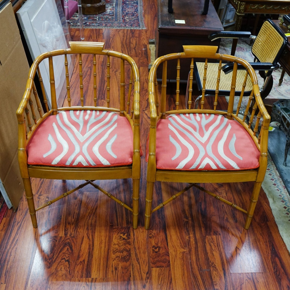 Faux Bamboo Armchairs