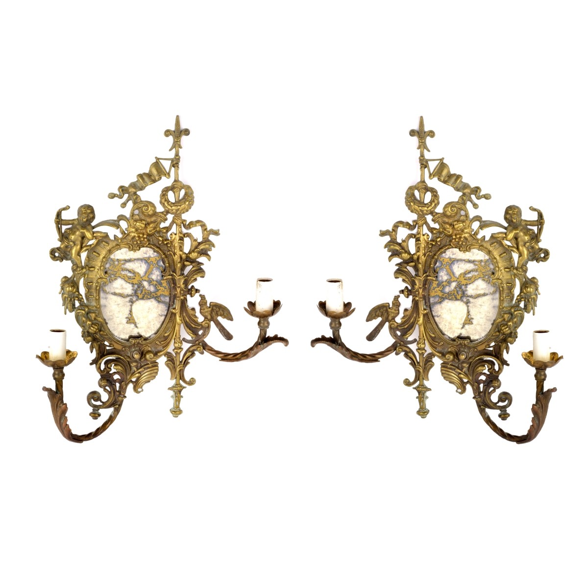 Pair of Bronze Sconces