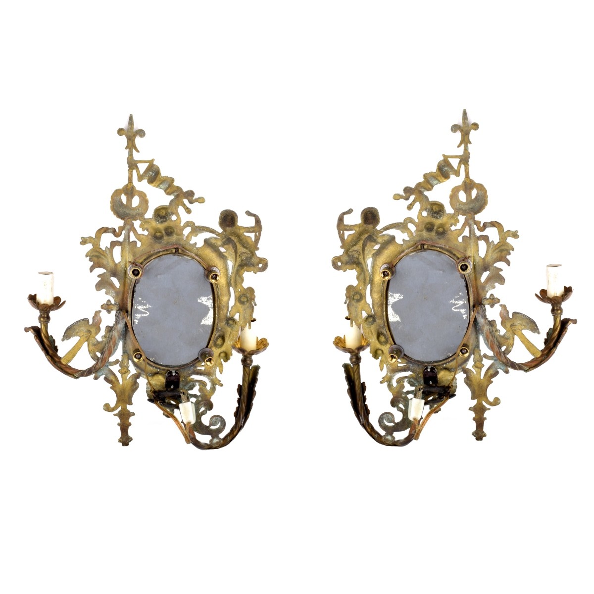 Pair of Bronze Sconces