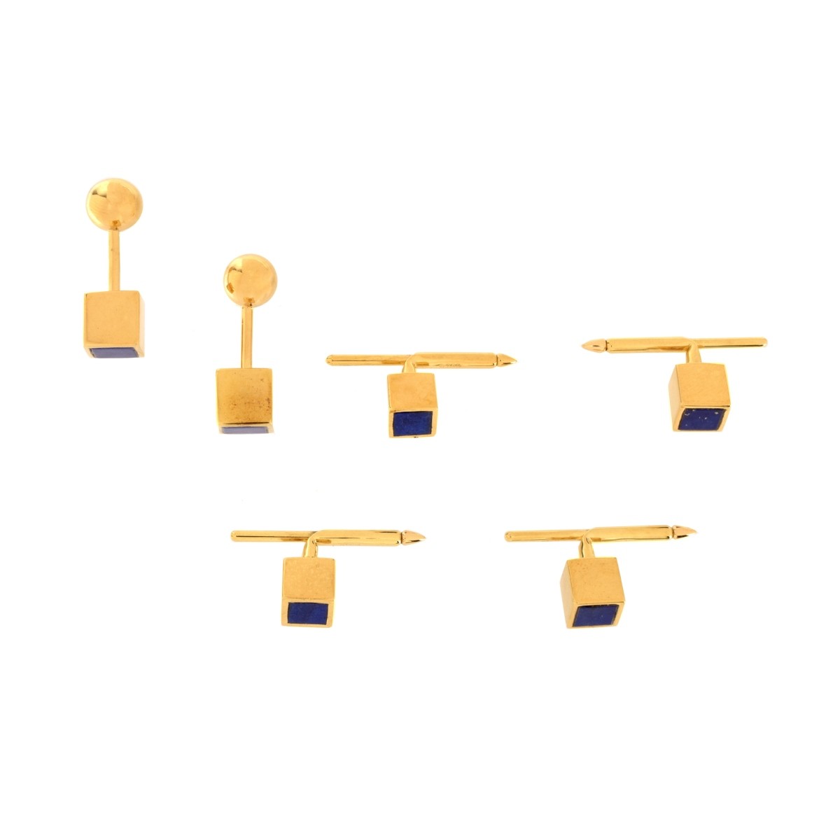 18K and Lapis Dress Shirt Set