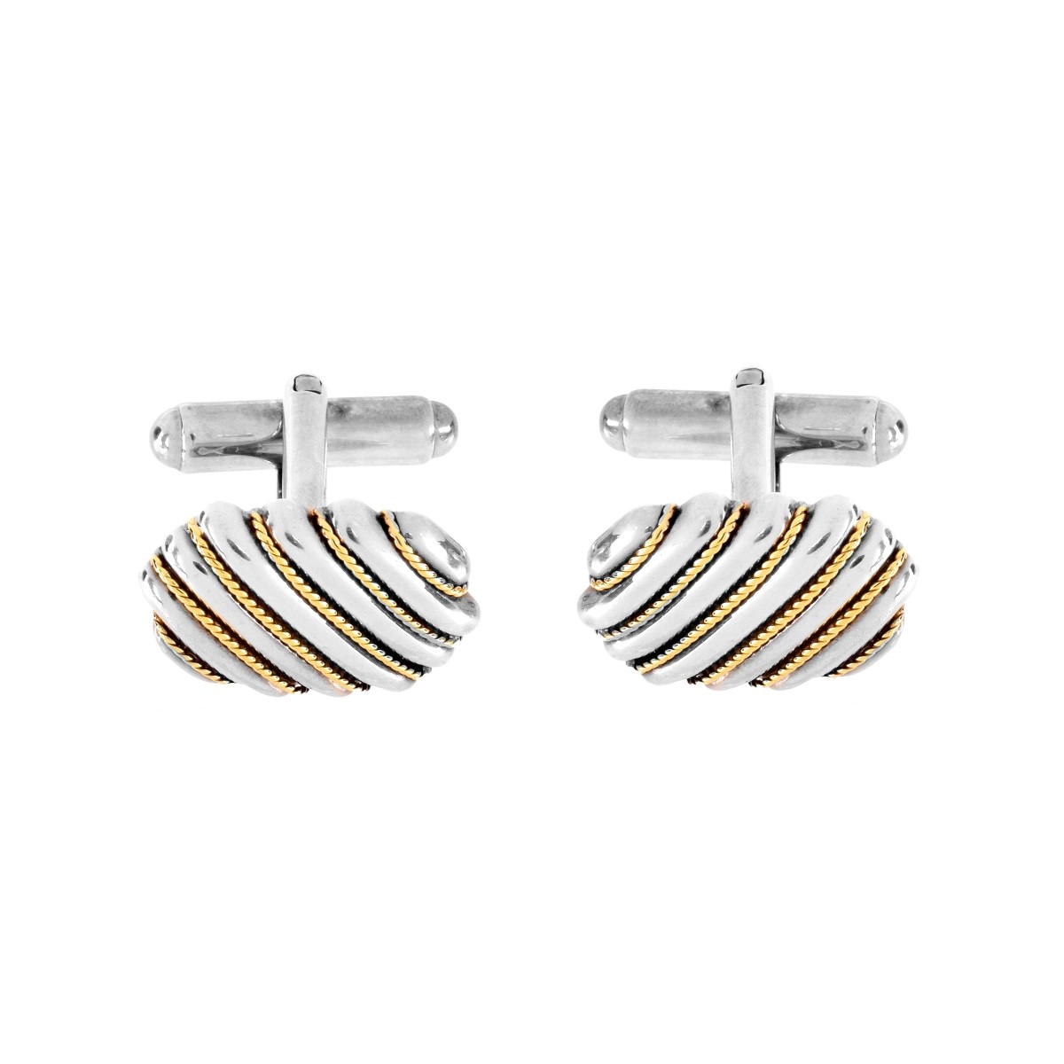 Tiffany & Co 18K and Sterling Cufflinks