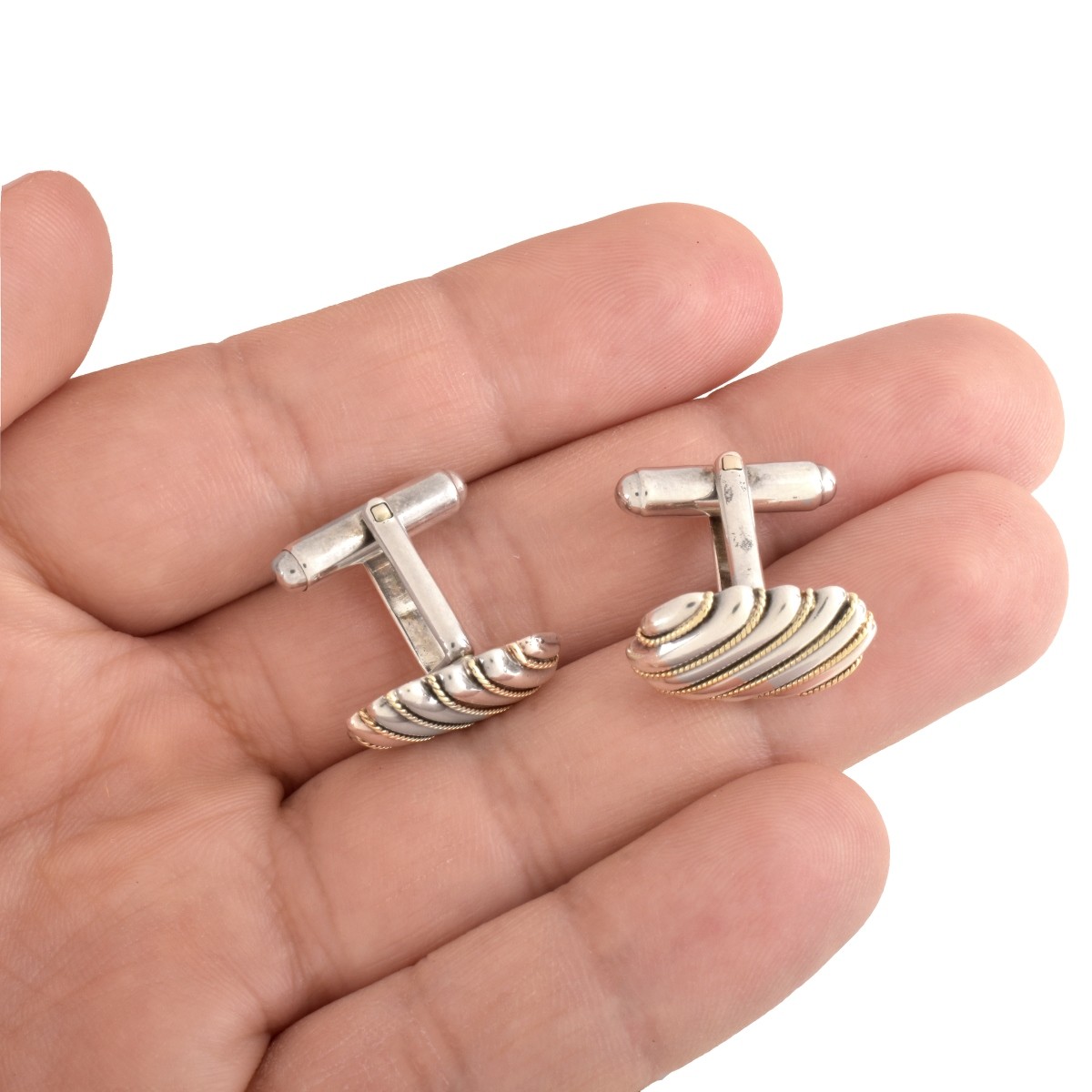 Tiffany & Co 18K and Sterling Cufflinks