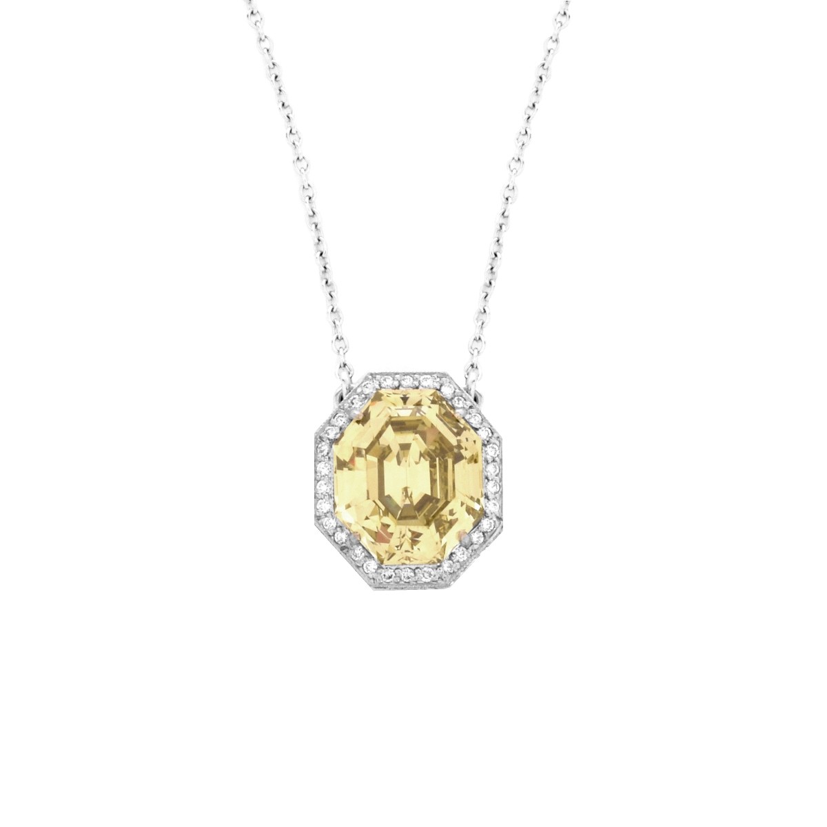 GIA Fancy Yellow Diamond Necklace