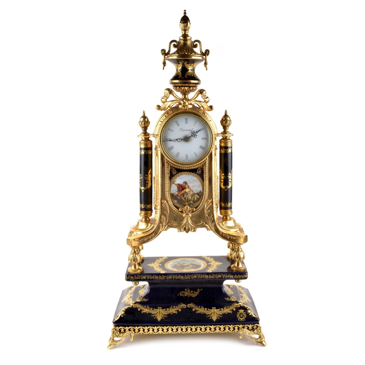 Large Sevres Style Limoges Mantle Clock
