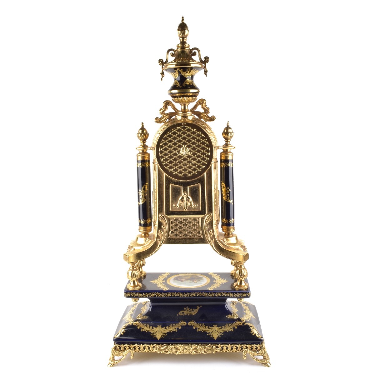 Large Sevres Style Limoges Mantle Clock