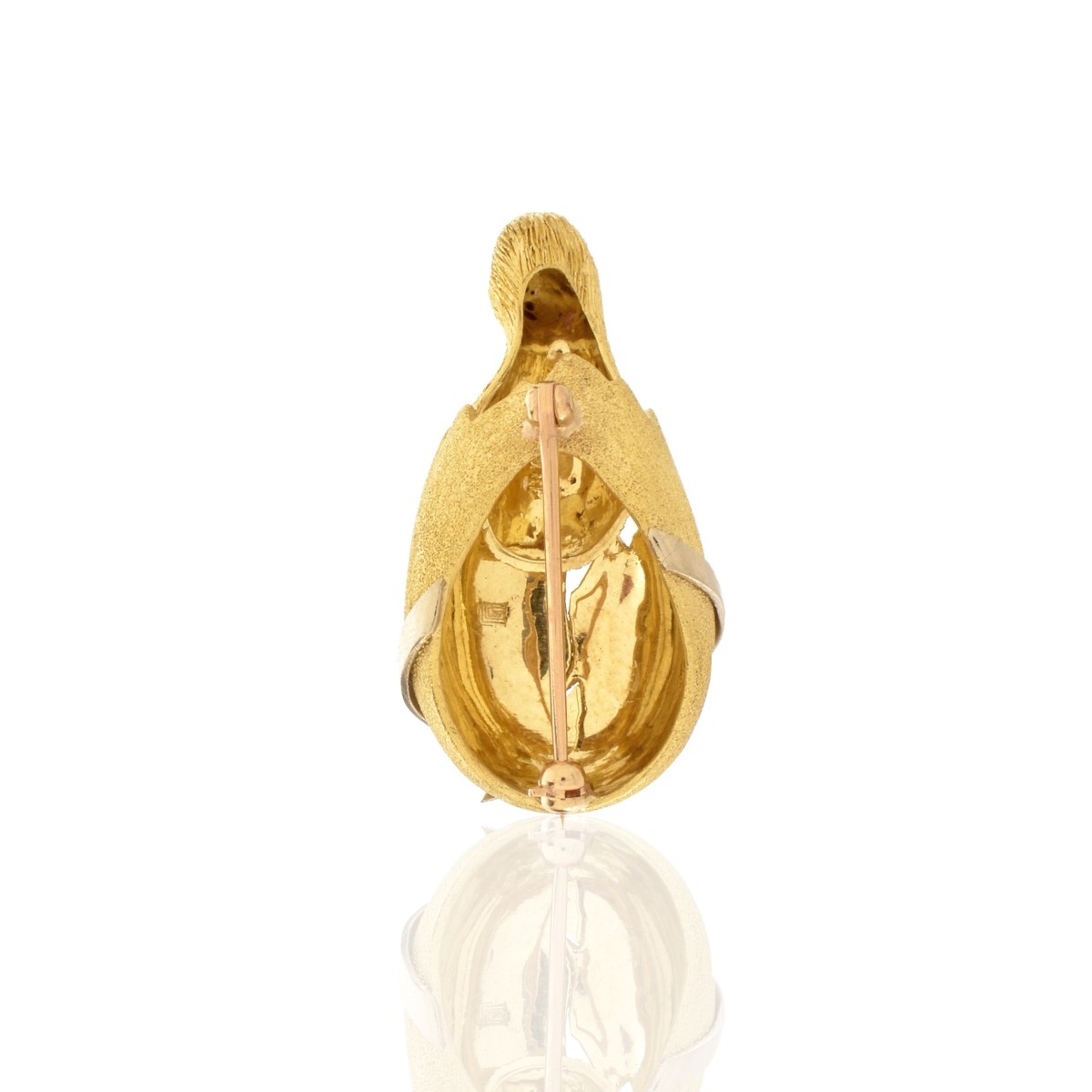 Diamond, Ruby and 18K Brooch
