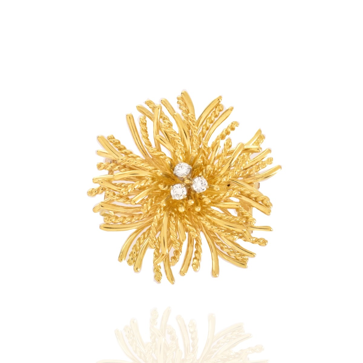 Diamond and 14K Brooch