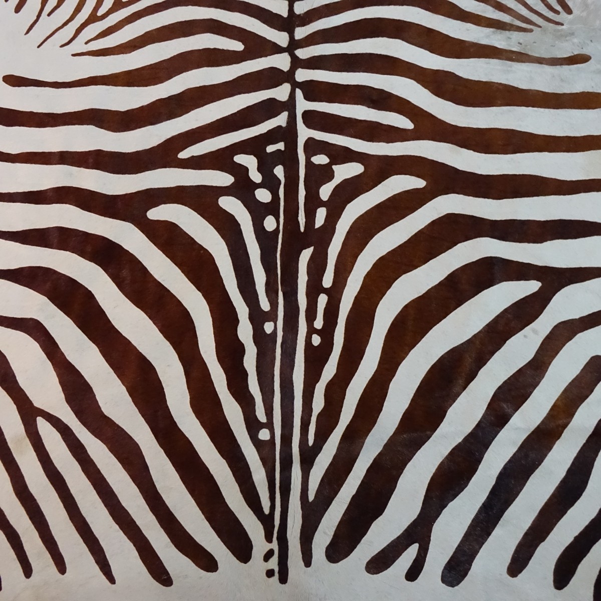 Zebra Stenciled Cowhide Rug