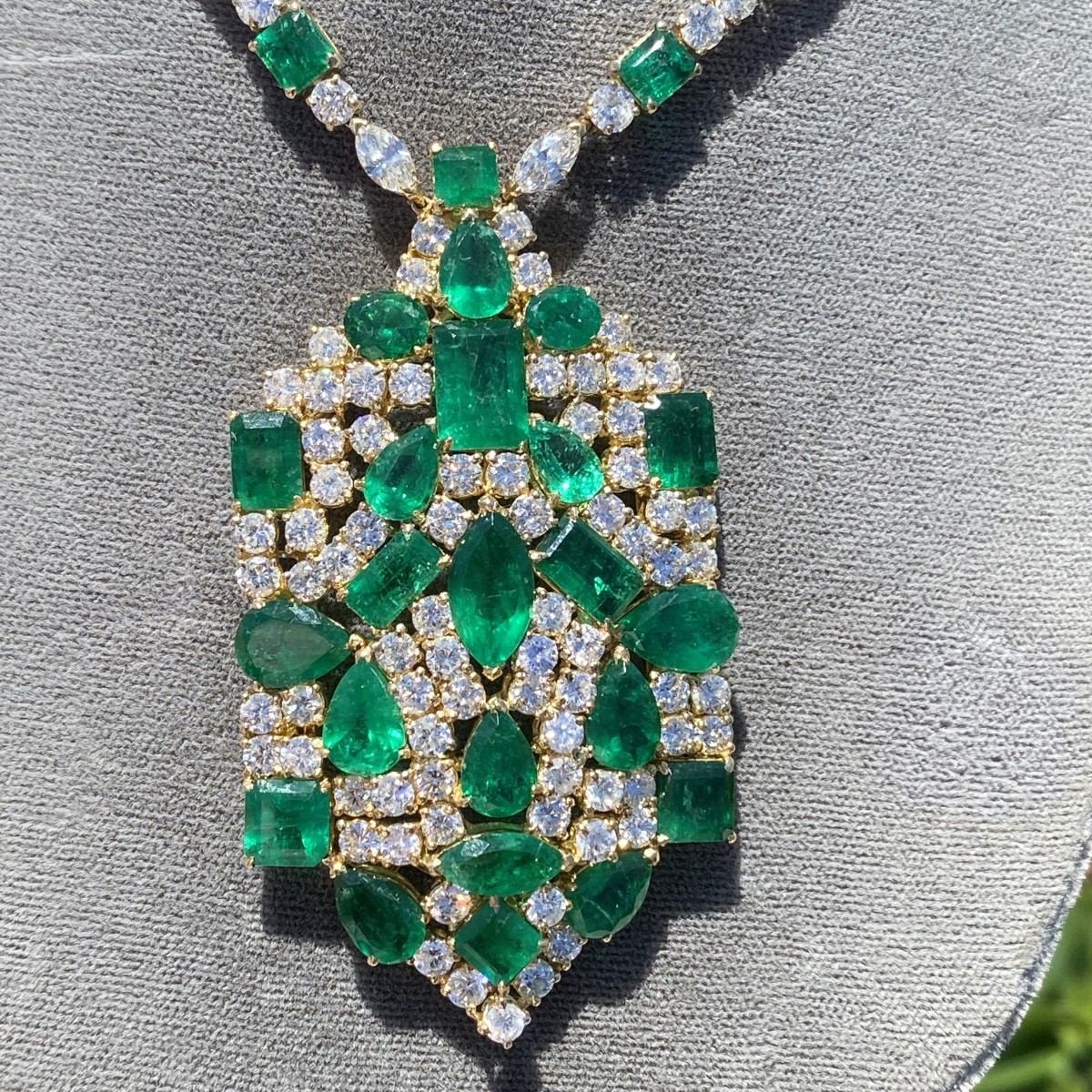 Emerald, Diamond and 18K Necklace