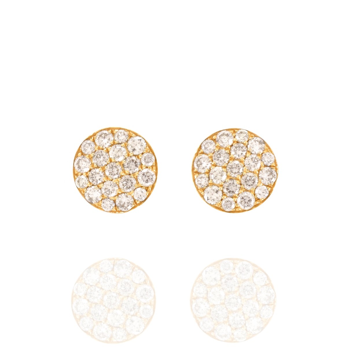 Diamond and 14K Ear Studs