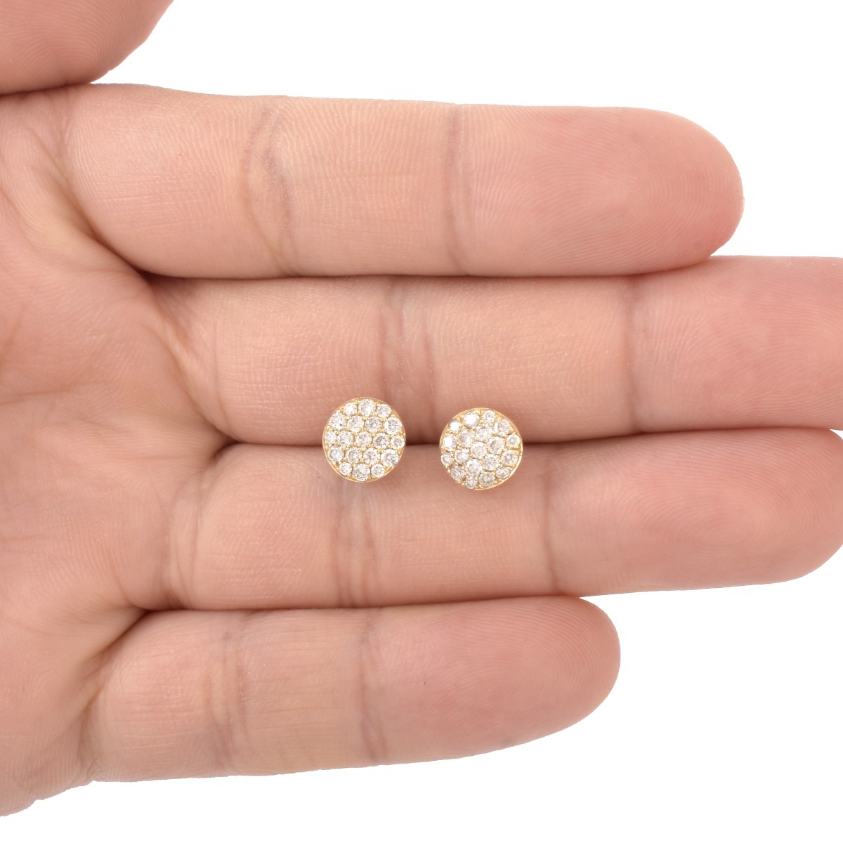 Diamond and 14K Ear Studs