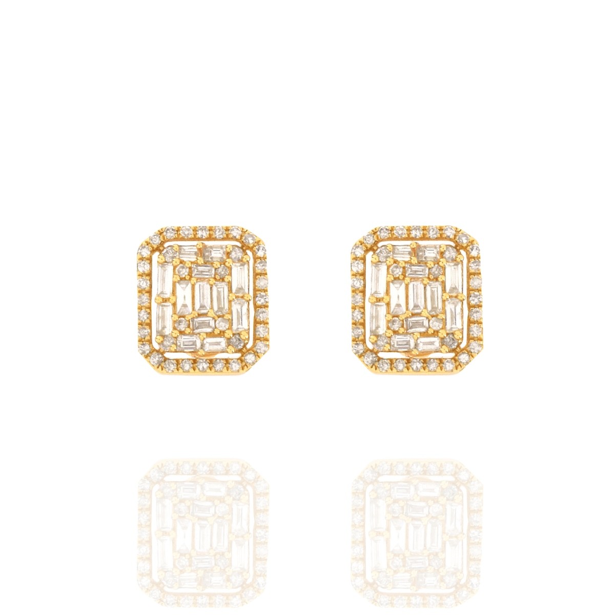 Diamond and 14K Ear Studs