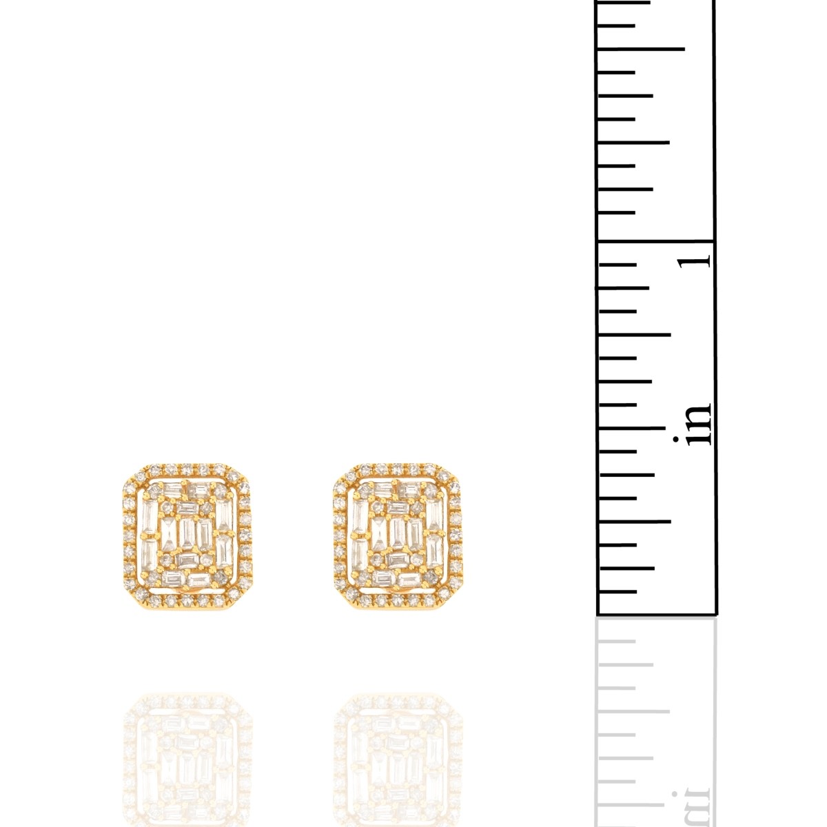 Diamond and 14K Ear Studs