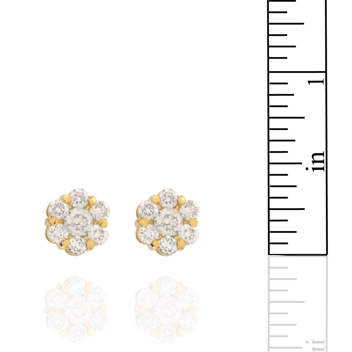 Diamond and 14K Ear Studs