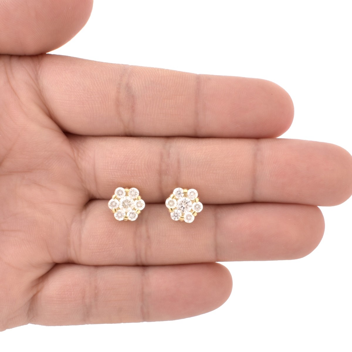 Diamond and 14K Ear Studs