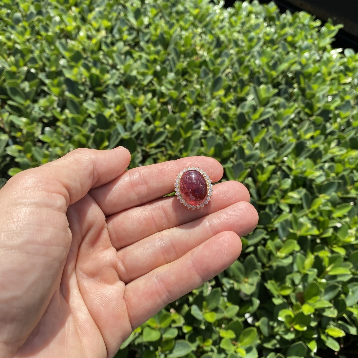 Tourmaline, Diamond and 14K Ring