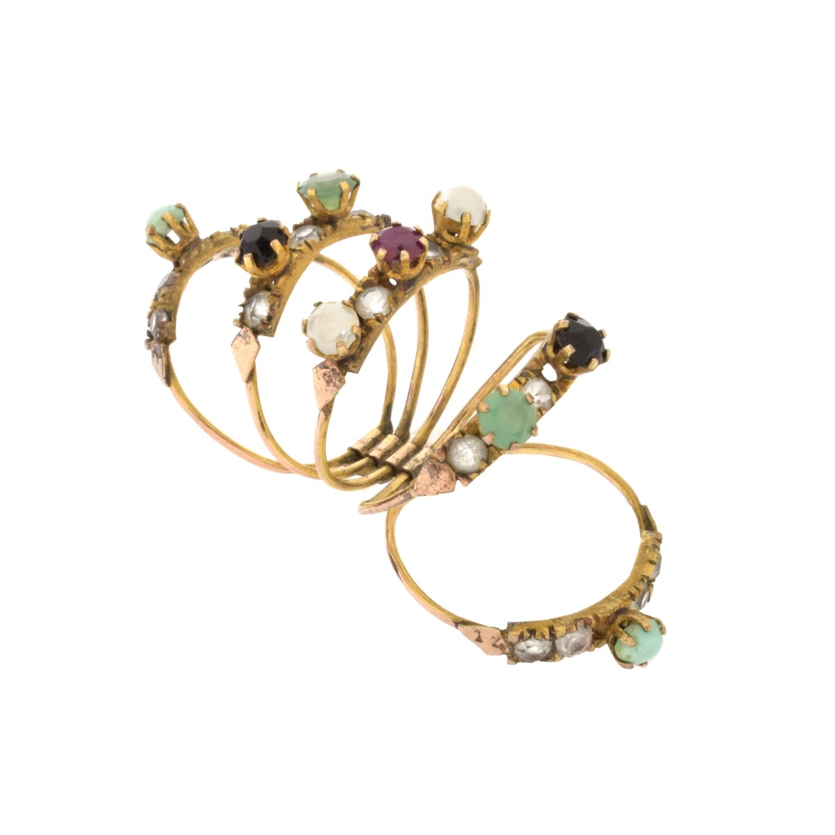 Multi Gemstone and 14K Ring