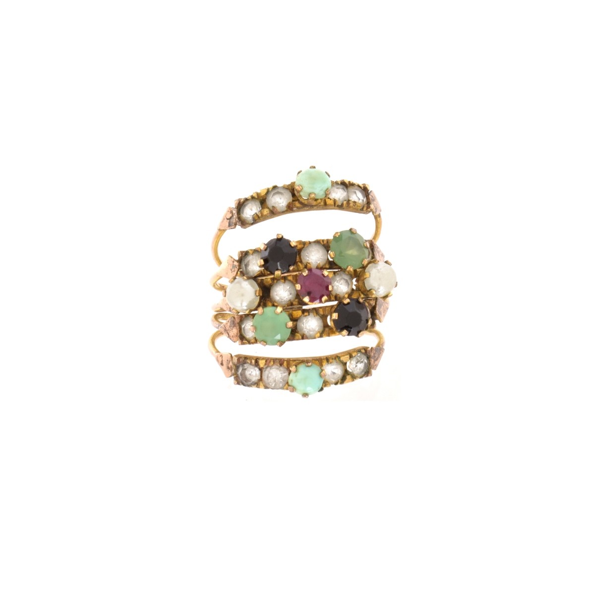 Multi Gemstone and 14K Ring