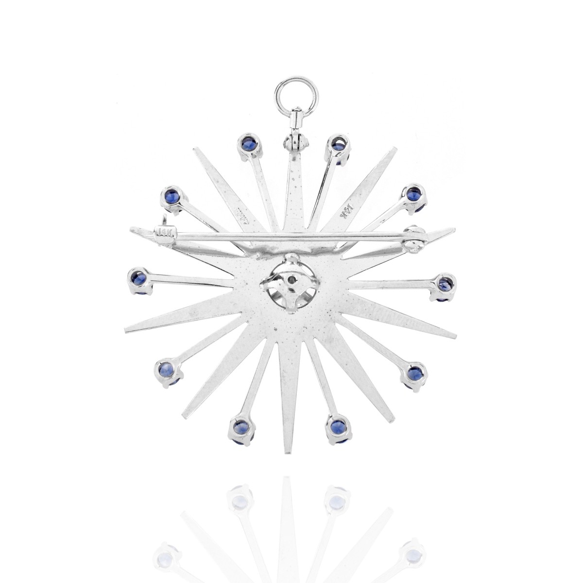 Sapphire, Diamond and 14K Pendant/Brooch