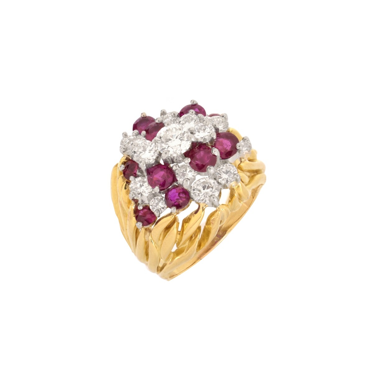 Diamond, Ruby and 18K Ring