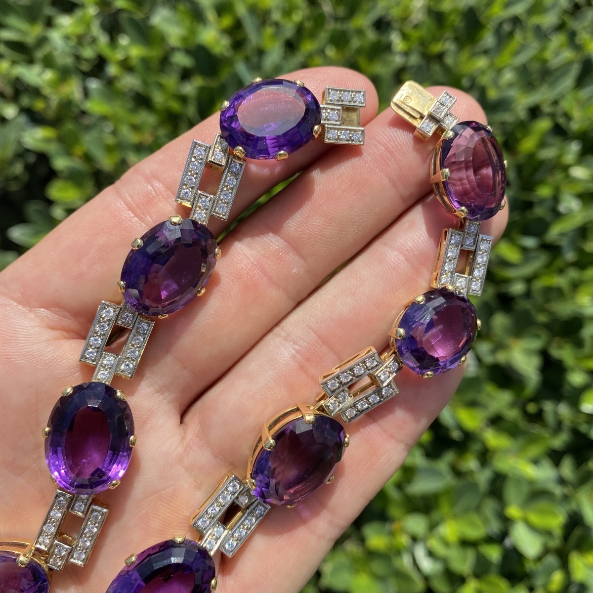 Amethyst, Diamond and 18K Necklace