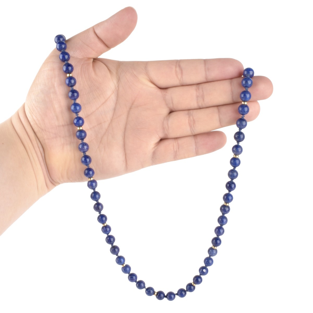 Lapis Bead and 14K Necklace