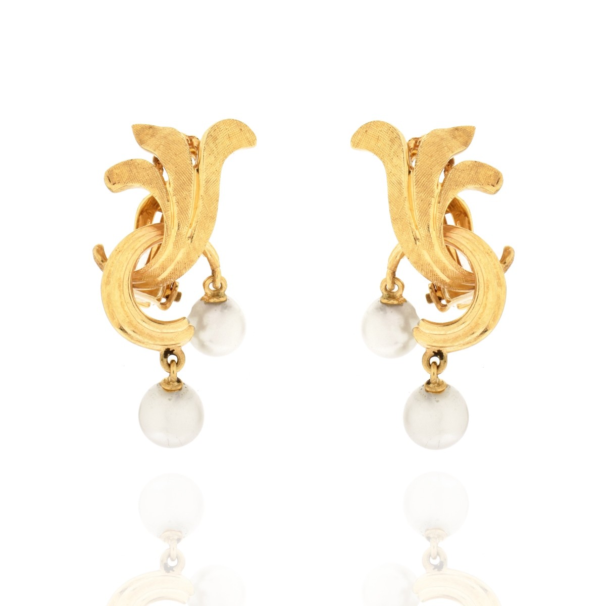 Pearl and 14K Earrings