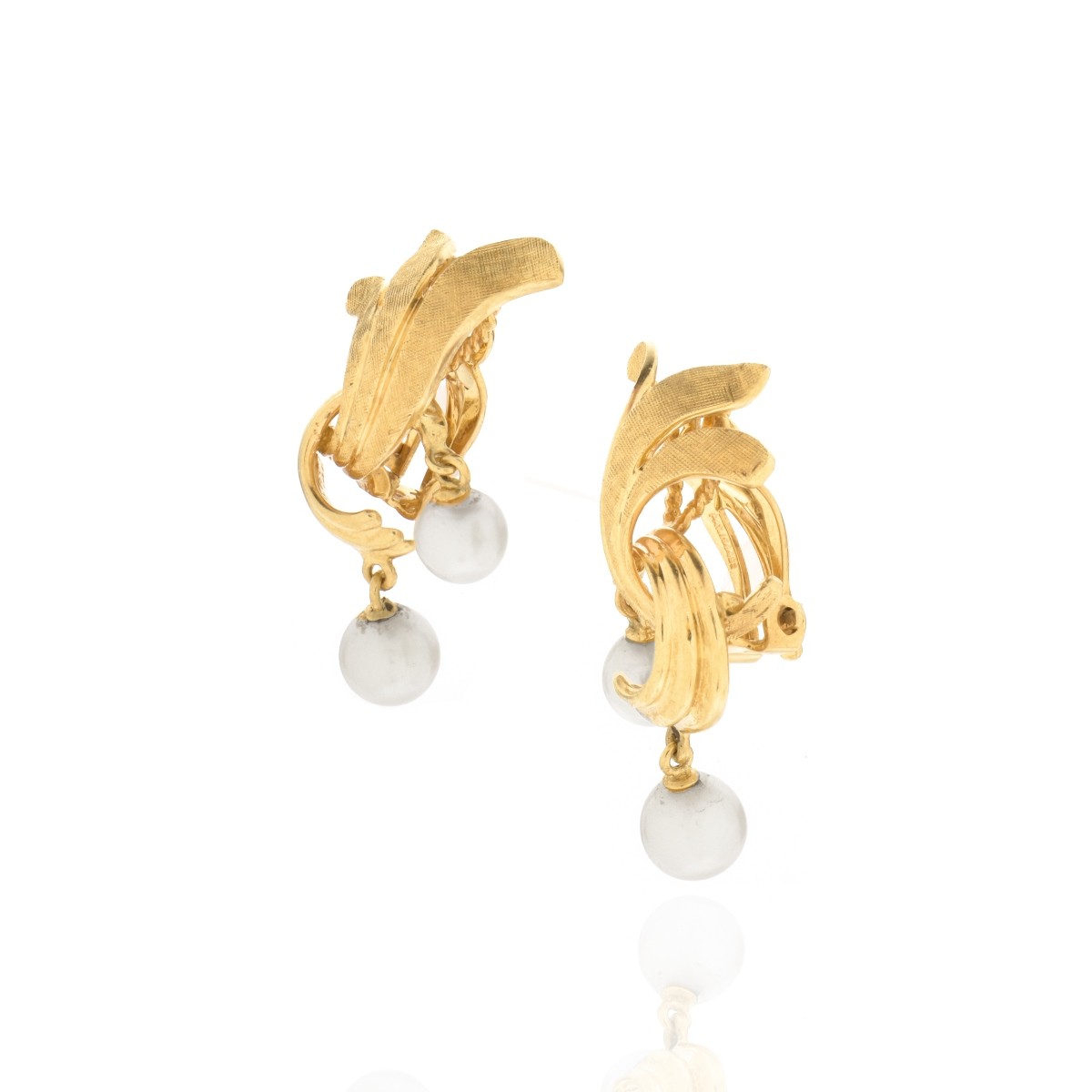 Pearl and 14K Earrings