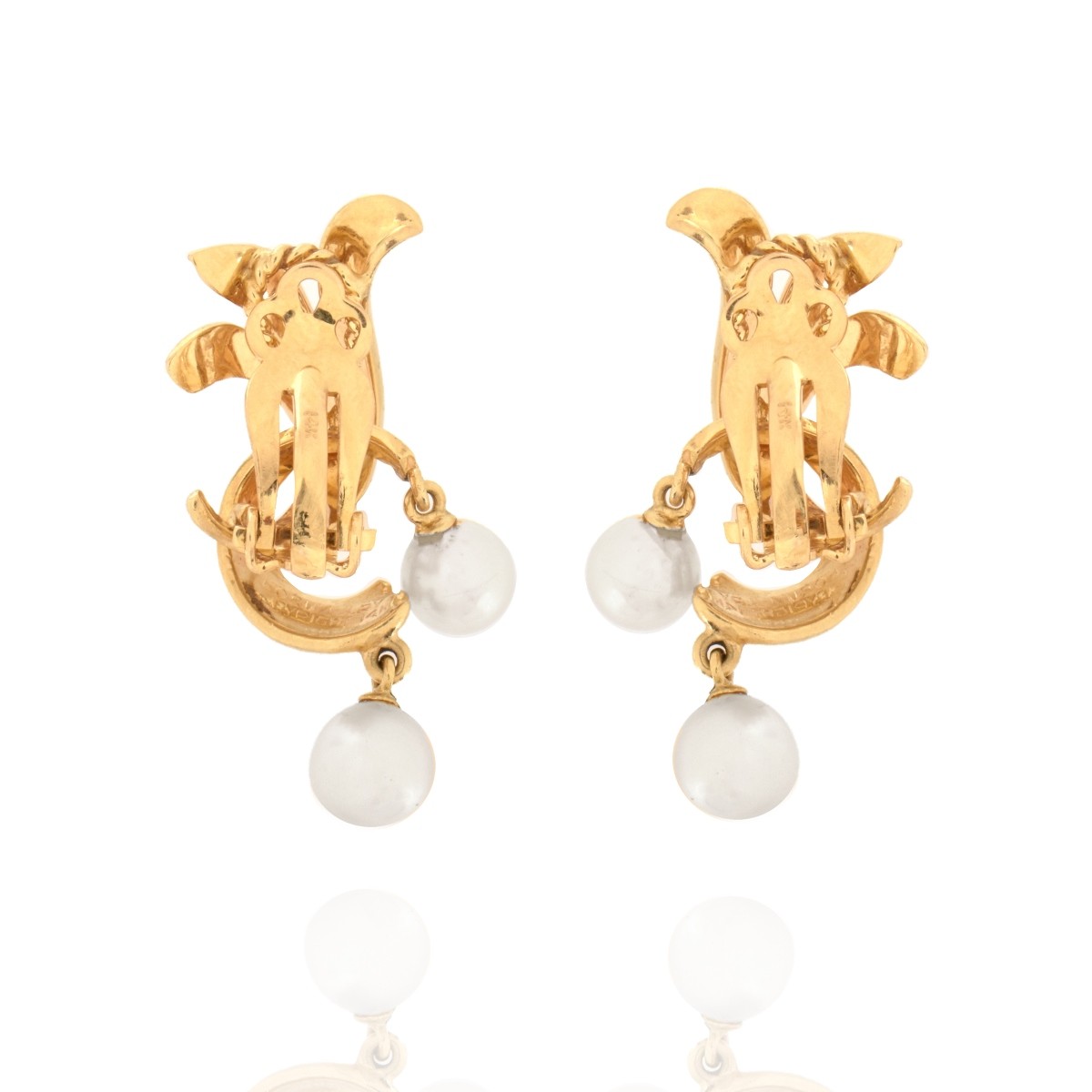 Pearl and 14K Earrings