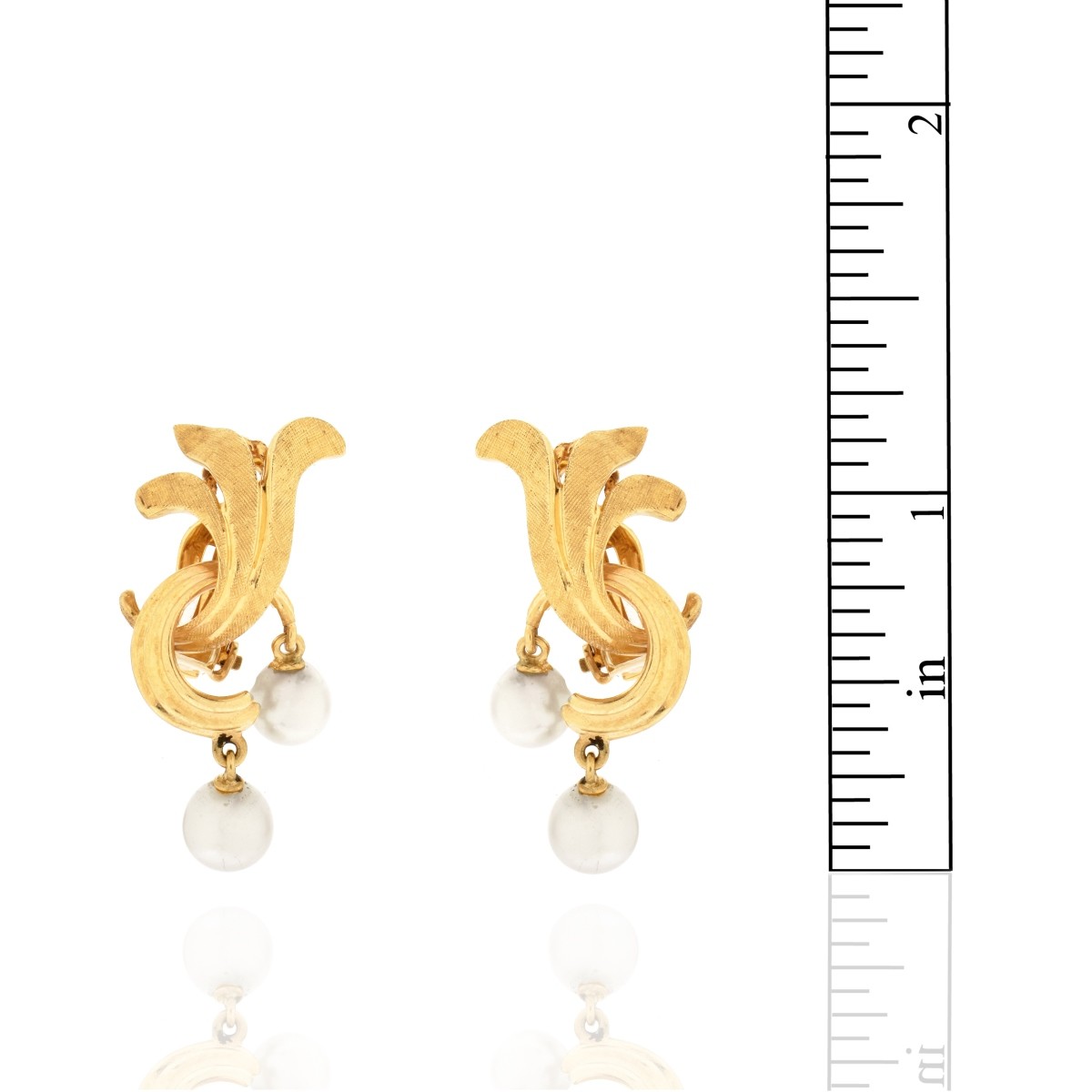 Pearl and 14K Earrings