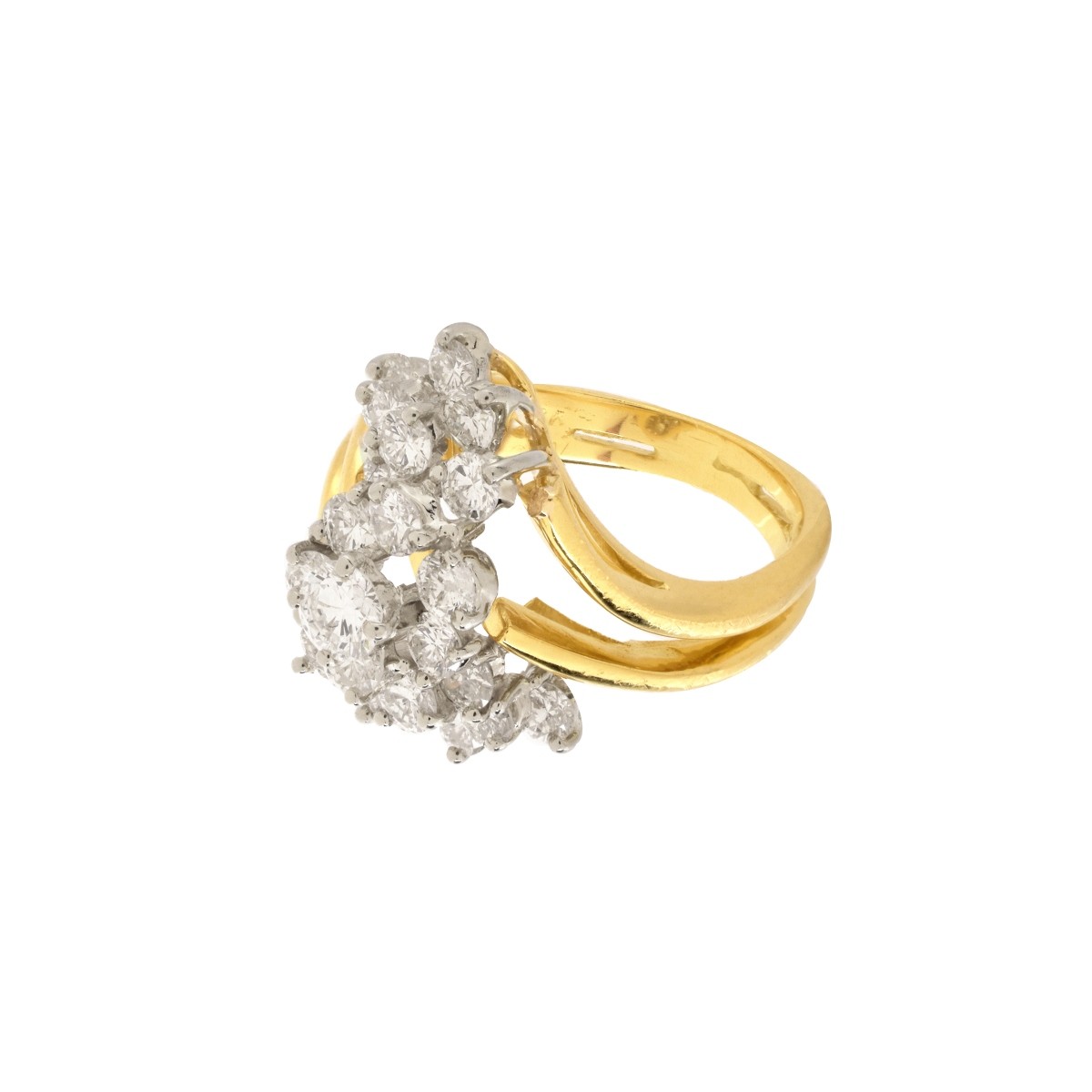 Diamond and 18K Cluster Ring