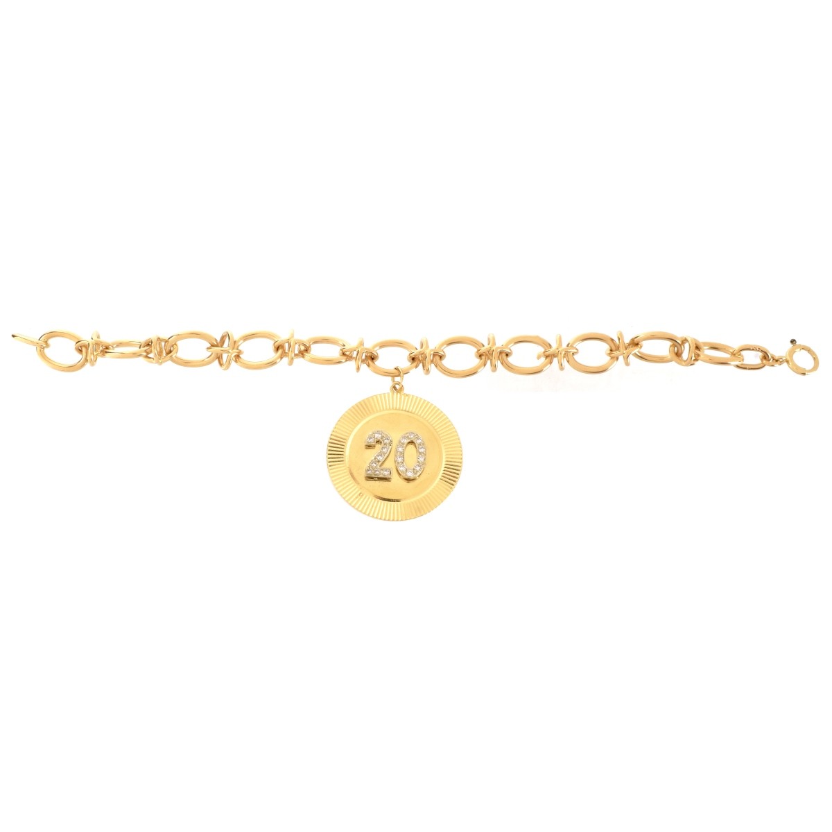 14K and Diamond Charm Bracelet