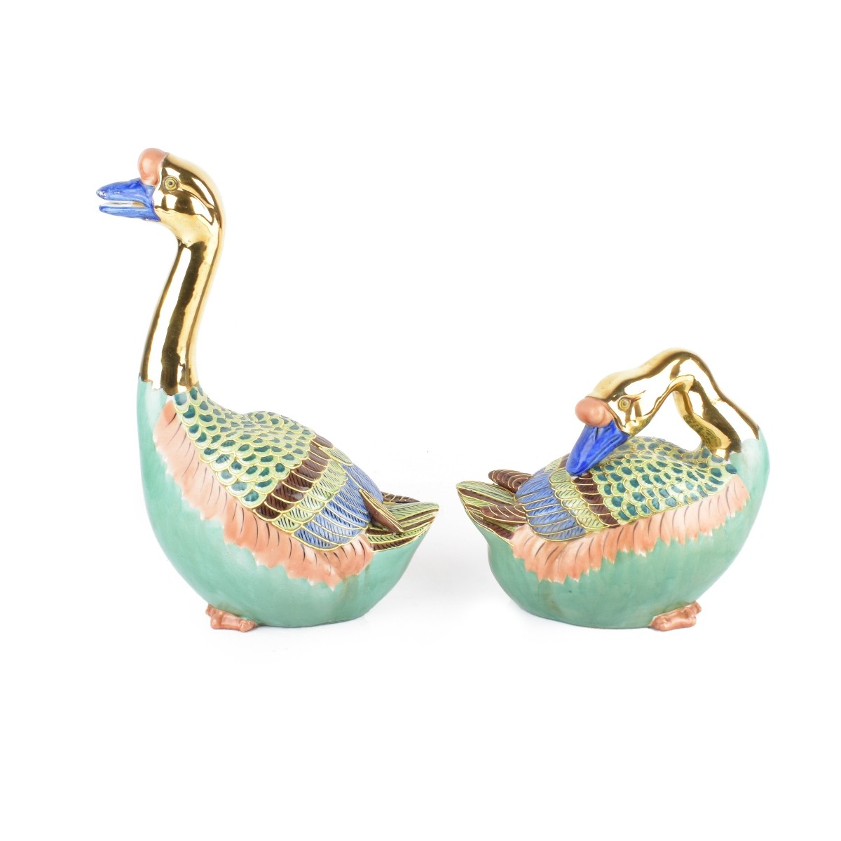 Japanese Kutani Porcelain Geese