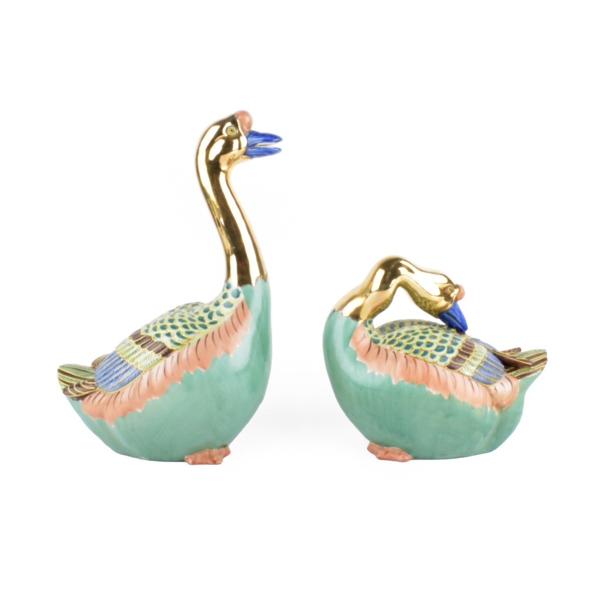 Japanese Kutani Porcelain Geese