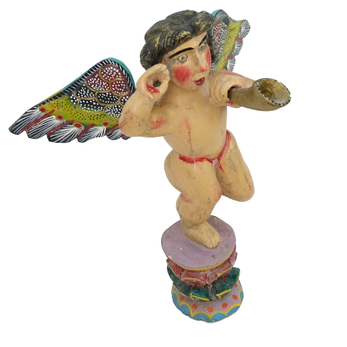 Vintage Mexican Folk Art Winged Angel