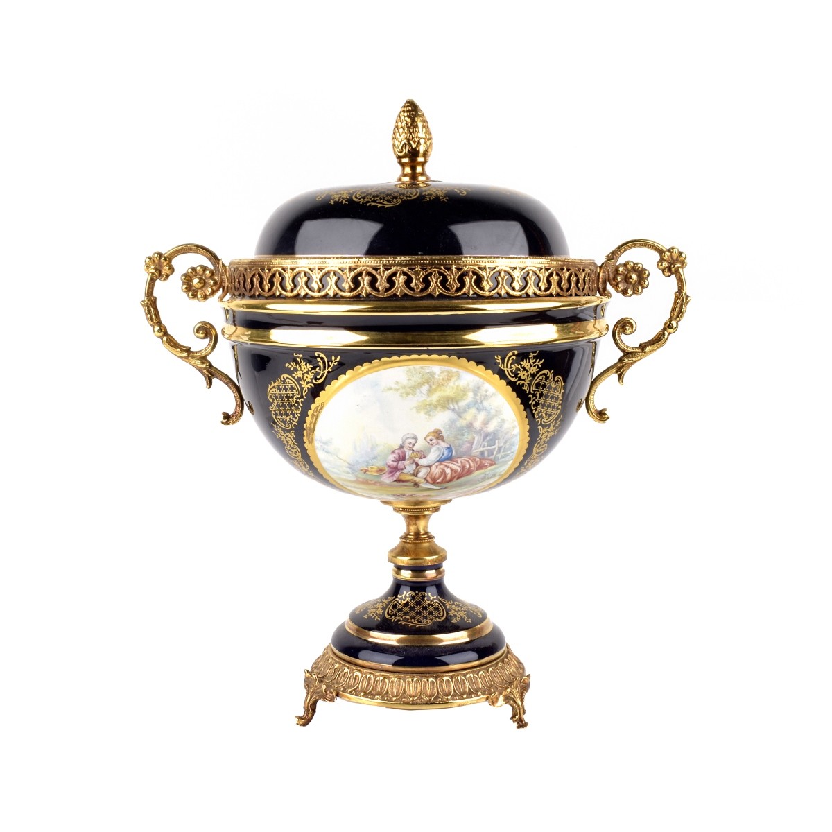Large Sevres Style Covered Urn