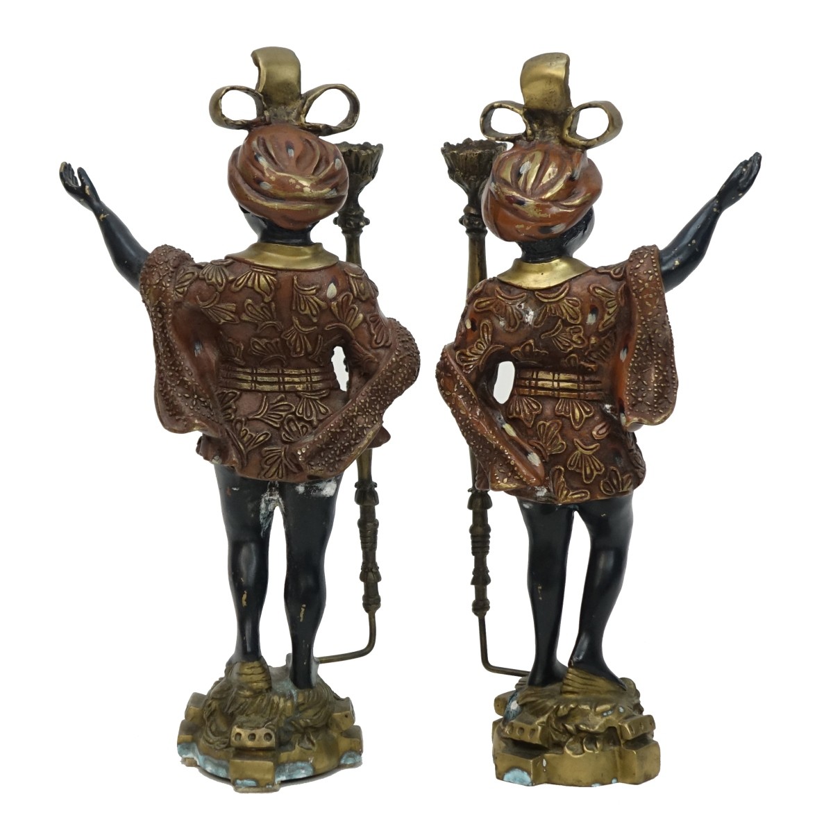 Pair of 20th C. Bronze Blackamoor Figures