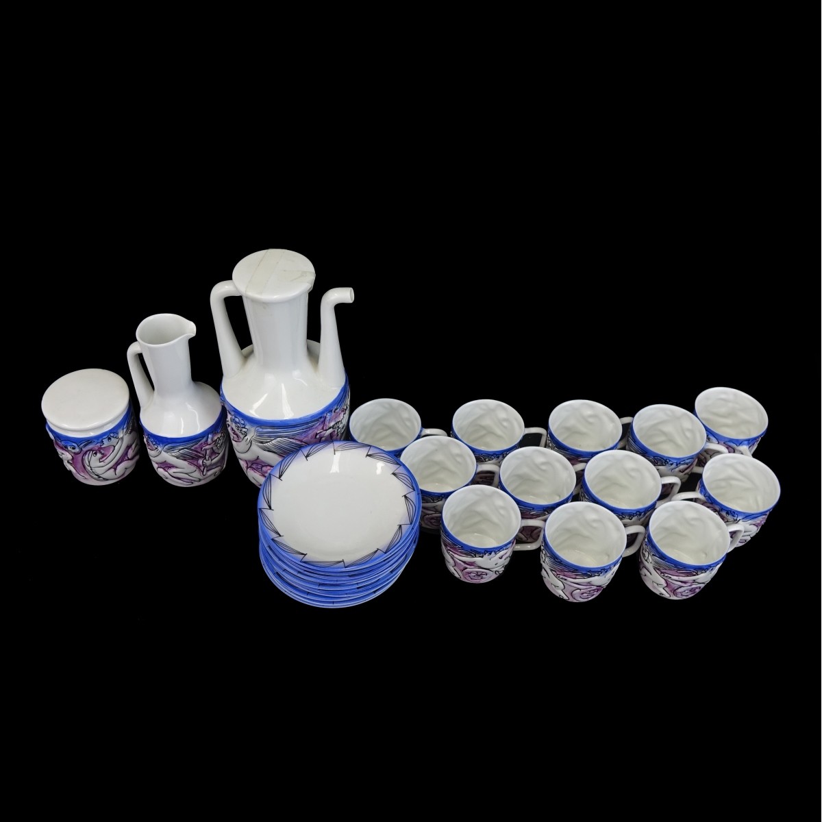 Service for Twelve Castro Porcelain Tea Set.