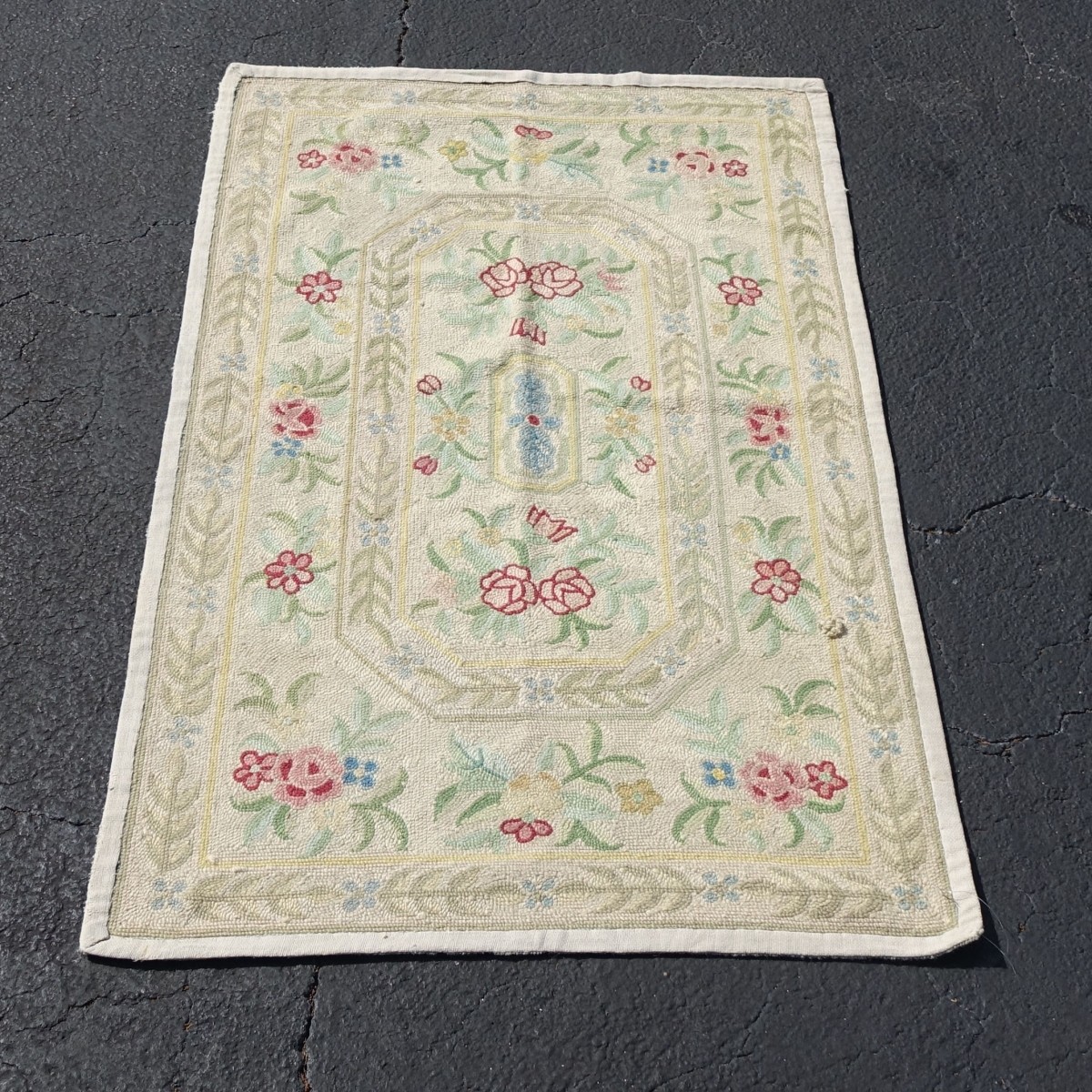 Vintage French Style Hooked Rug