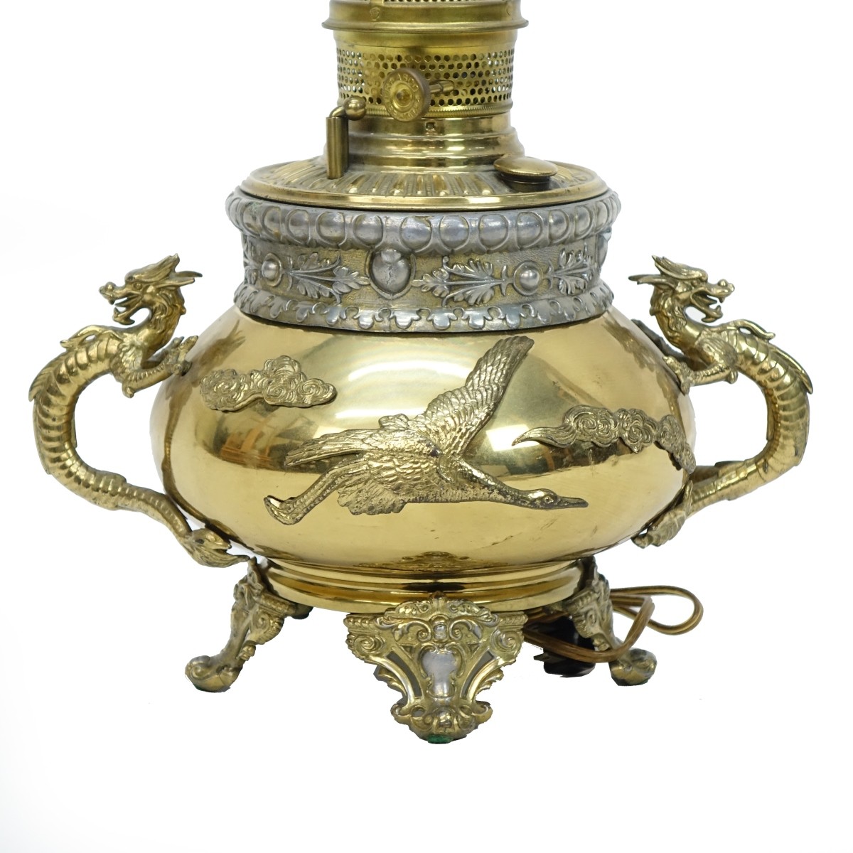 Vintage Japanese Brass Vase as Lamp