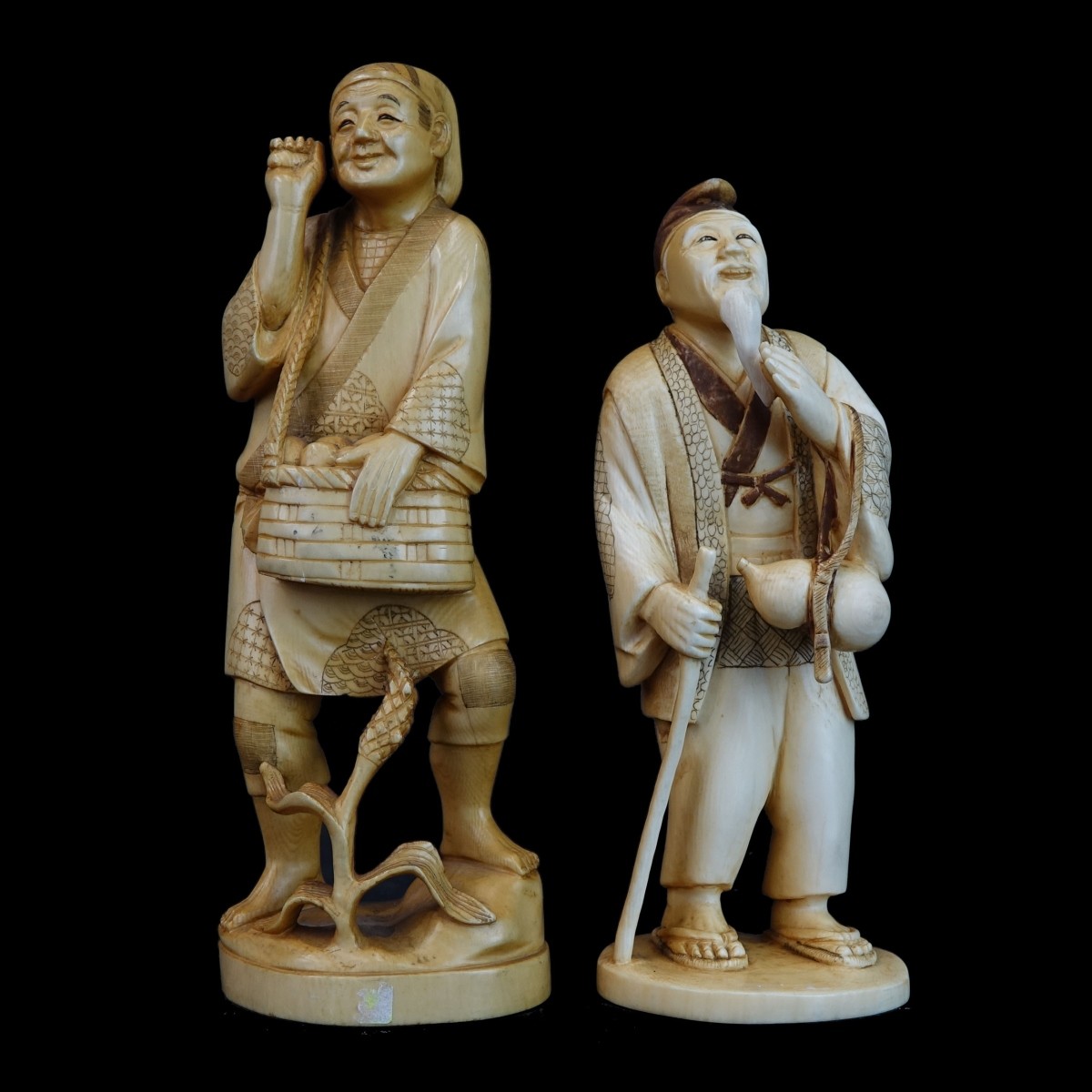 (2) Japanese Carved Figures