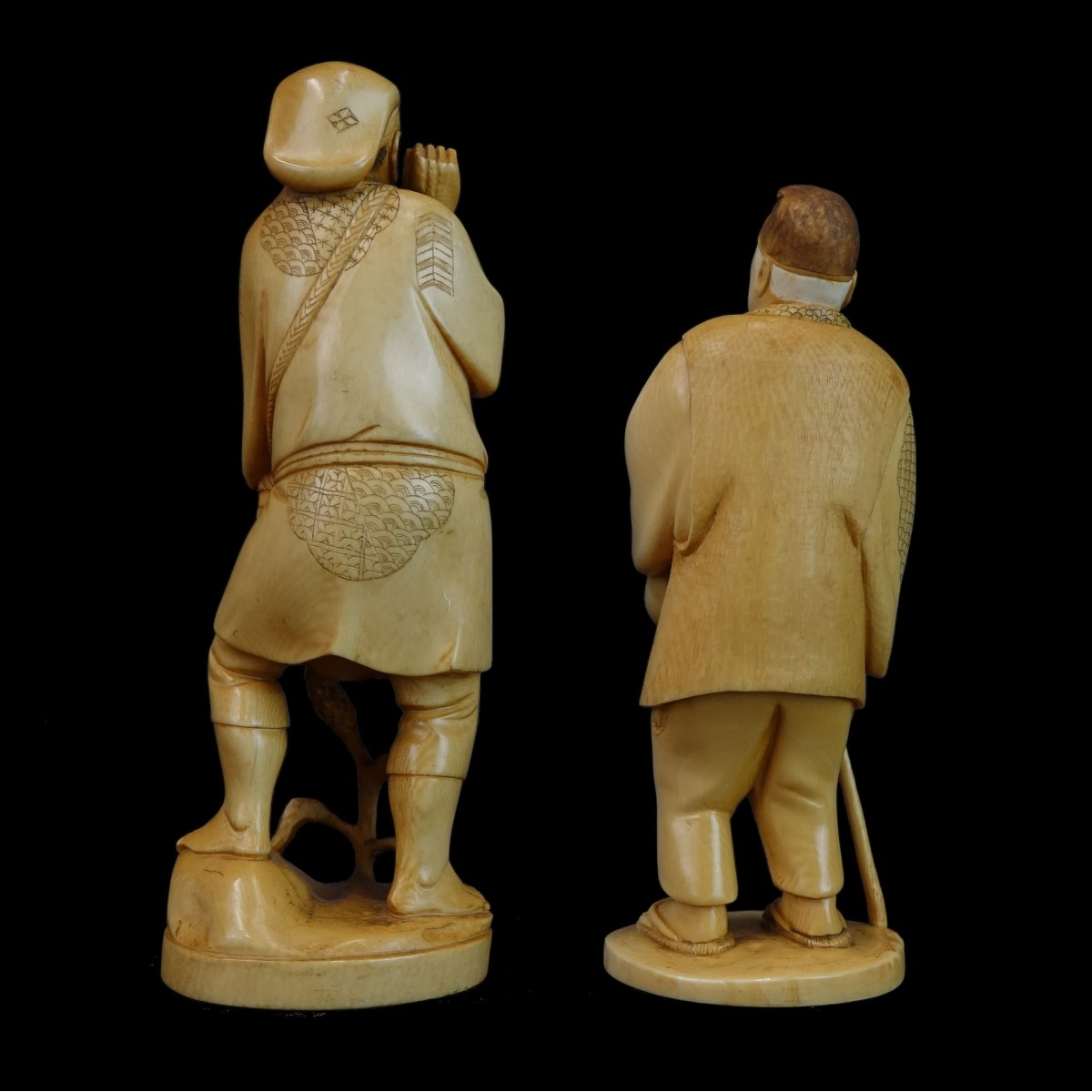 (2) Japanese Carved Figures