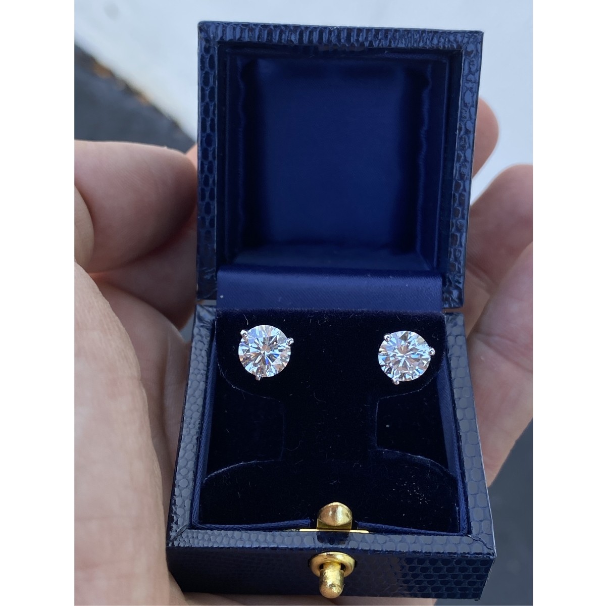 Diamond and 14K Ear Studs